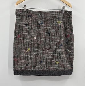 White Stuff Tweed Herringbone Wool Grayhound Pheasant Straight Skirt Size 16
